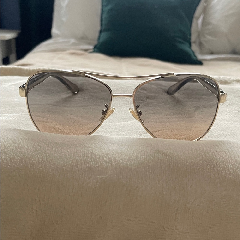 Coach Gold-Tone Aviator Sunglasses